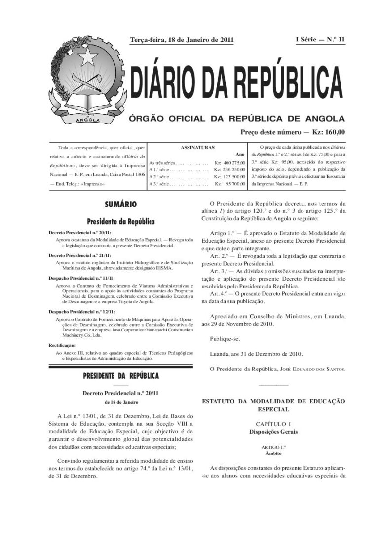 Estatuto da Modalidade de Educação Especial
