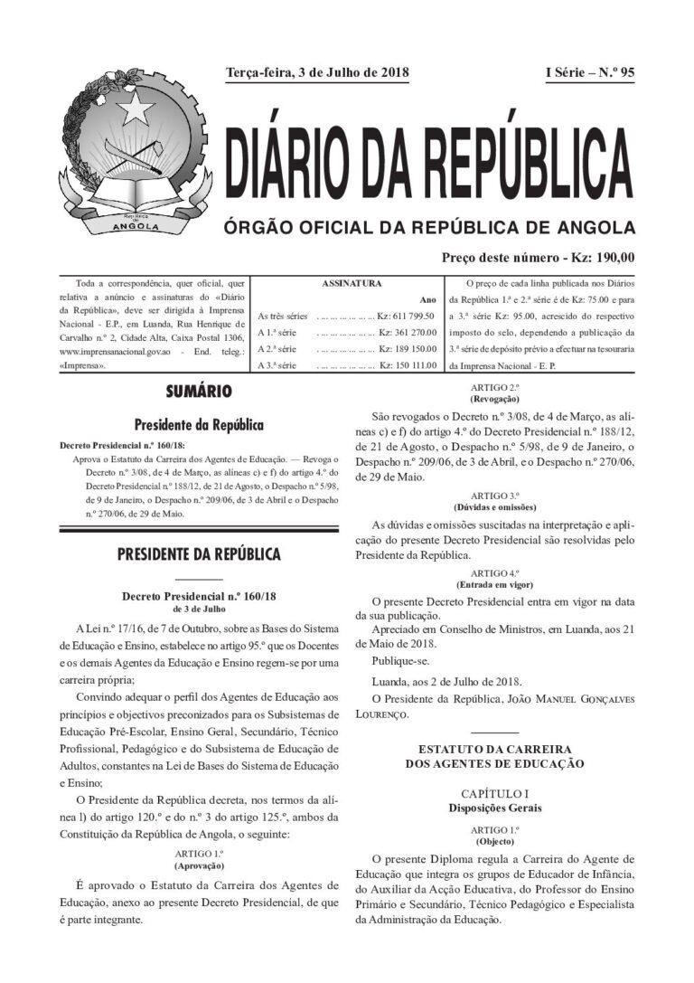 Estatuto da Carreira dos Agentes de Educação