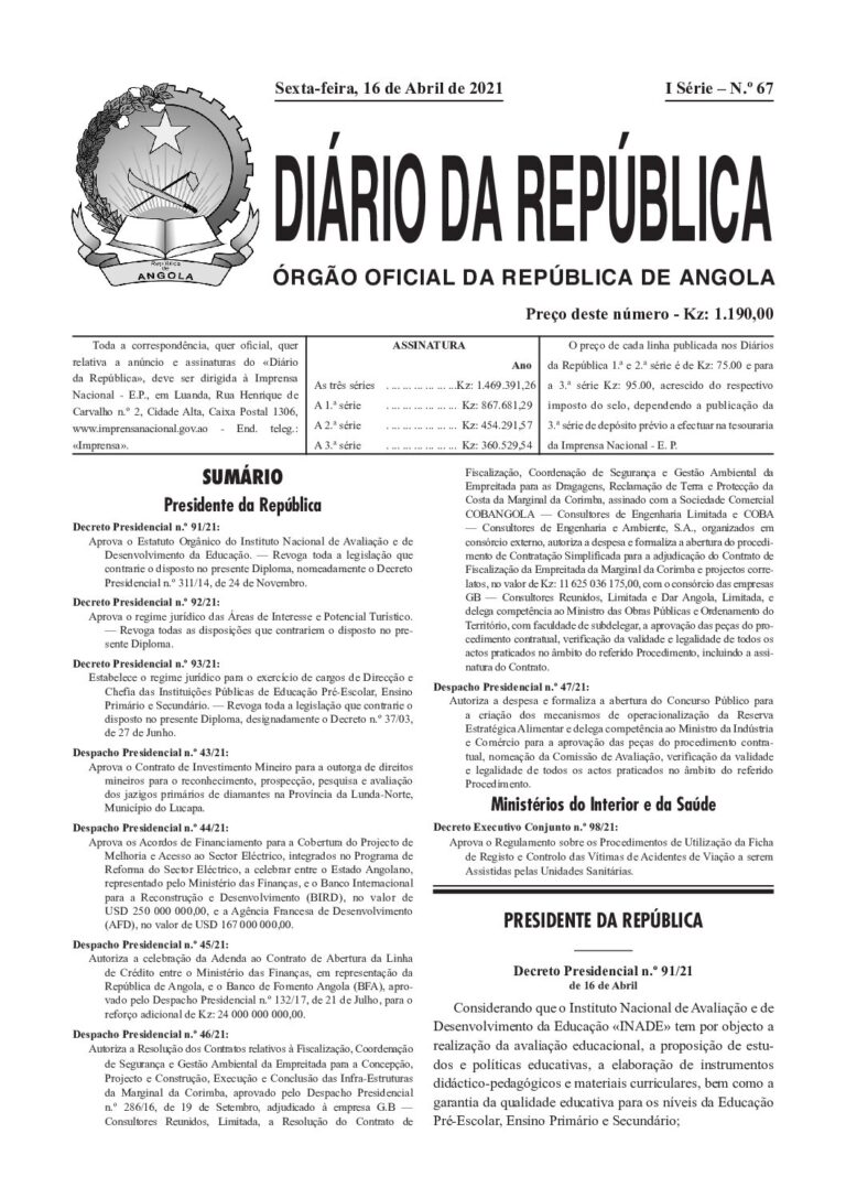 Estatuto Orgânico do Instituto Nacional de Avaliação e de Desenvolvimento da Educação
