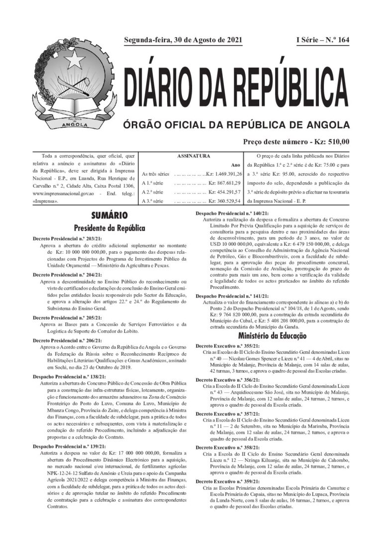 Aprova a descontinuidade no Ensino Público do reconhecimento ou visto de certificados e declarações de conclusão do Ensino Geral emitidos pelas entidades locais responsáveis pelo Sector da Educação, e aprova a alteração dos artigos 22.º e 24.º do Regulamento do Subsistema do Ensino Geral